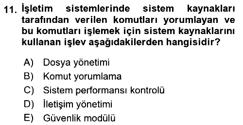 Bilişim Teknolojileri 2021-2022 Ara Sınav - 11. soru