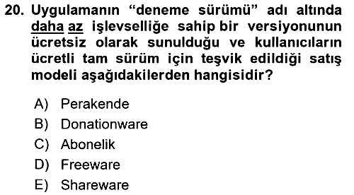 Bilişim Teknolojileri 2021-2022 Ara Sınav - 20. soru