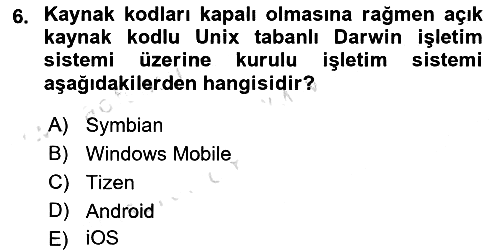 Bilişim Teknolojileri 2023-2024 Yaz Okulu Sınavı - 6. soru