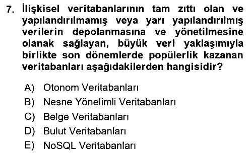 Bilişim Teknolojileri 2025-2026 Yaz Okulu Sınavı - 7. soru