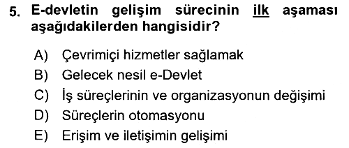 Dijital Dönüşüm 2023-2024 Yaz Okulu Sınavı - 5. soru