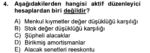 Finansal Tablolar 2012-2013 Ara Sınav - 4. soru