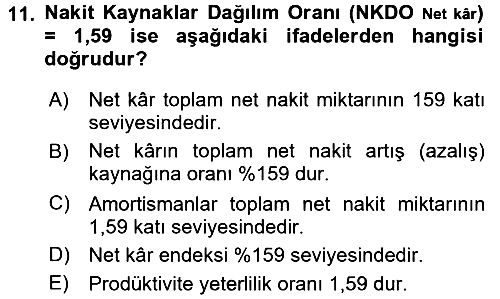 Finansal Tablolar 2017-2018 Ara Sınav - 11. soru