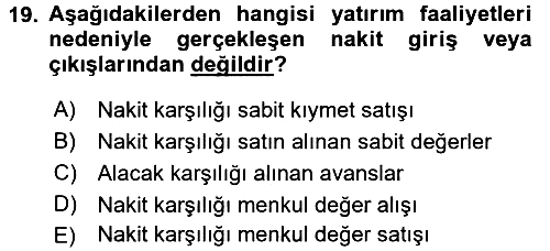 Finansal Tablolar 2017-2018 Ara Sınav - 19. soru