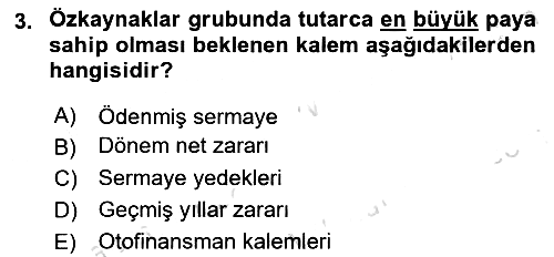 Finansal Tablolar 2024-2025 Ara Sınav - 3. soru