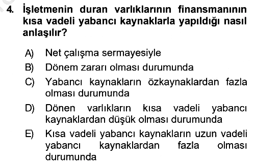 Finansal Tablolar 2018-2019 Dönem Sonu Sınavı - 4. soru