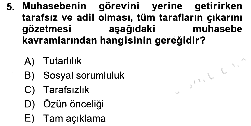 Genel Muhasebe 2016-2017 Ara Sınav - 5. soru