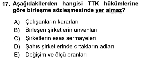 Girişimcilik ve İş Kurma 2015-2016 Dönem Sonu Sınavı - 17. soru
