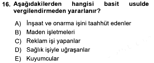 Girişimcilik ve İş Kurma 2017-2018 Dönem Sonu Sınavı - 16. soru