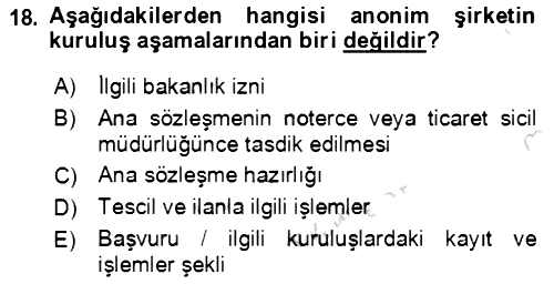 Girişimcilik ve İş Kurma 2020-2021 Yaz Okulu Sınavı - 18. soru