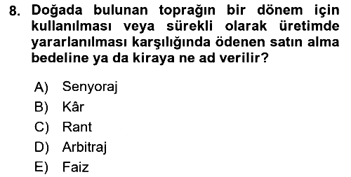 İktisada Giriş 2018-2019 3 Ders Sınavı - 8. soru