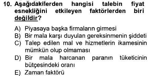 İktisada Giriş 2012-2013 Ara Sınav - 10. soru