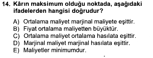 İktisada Giriş 2012-2013 Ara Sınav - 14. soru