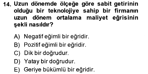 İktisada Giriş 2014-2015 Ara Sınav - 14. soru