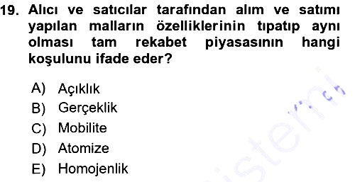 İktisada Giriş 2015-2016 Ara Sınav - 19. soru