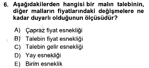 İktisada Giriş 2024-2025 Ara Sınav - 6. soru