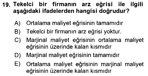 İktisada Giriş 2024-2025 Ara Sınav - 19. soru