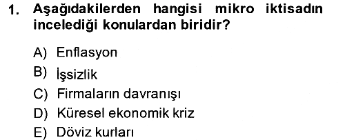 İktisada Giriş 2014-2015 Dönem Sonu Sınavı - 1. soru