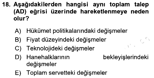 İktisada Giriş 2024-2025 Dönem Sonu Sınavı - 18. soru