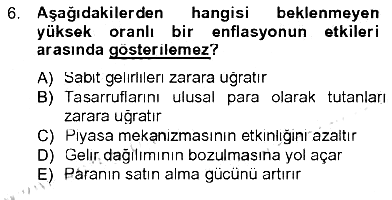 İktisada Giriş 2012-2013 Tek Ders Sınavı - 6. soru