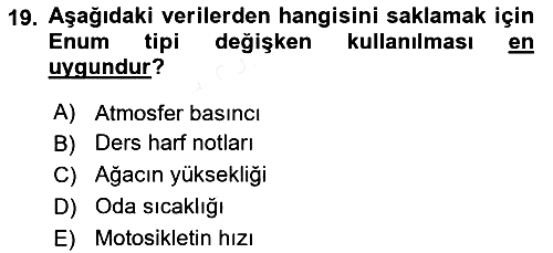 İleri Programlama 2017-2018 Ara Sınav - 19. soru