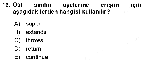 İleri Programlama 2018-2019 Ara Sınav - 16. soru