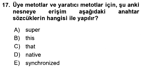 İleri Programlama 2023-2024 Ara Sınav - 17. soru