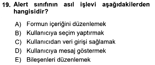 İleri Programlama 2018-2019 Yaz Okulu Sınavı - 19. soru