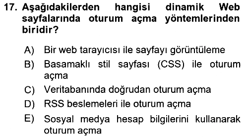 İnternet Ve Web Programlama 2018-2019 3 Ders Sınavı - 17. soru