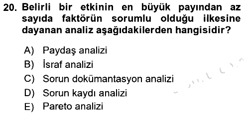 İş Süreçleri Yönetimi 2021-2022 Ara Sınav - 20. soru