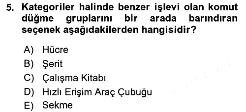 İşlem Tabloları 2018-2019 Ara Sınav - 5. soru