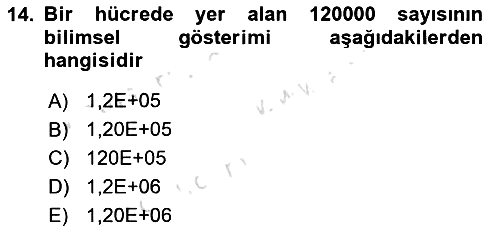 İşlem Tabloları 2024-2025 Ara Sınav - 14. soru