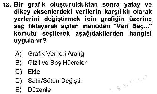 İşlem Tabloları 2024-2025 Ara Sınav - 18. soru