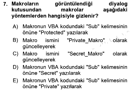İşlem Tablosu Programlama 2017-2018 Ara Sınav - 7. soru