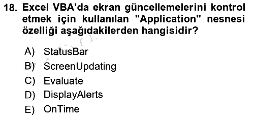 İşlem Tablosu Programlama 2024-2025 Ara Sınav - 18. soru
