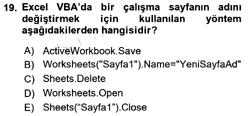 İşlem Tablosu Programlama 2025-2026 Ara Sınav - 19. soru