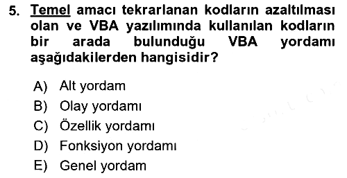 İşlem Tablosu Programlama 2017-2018 Dönem Sonu Sınavı - 5. soru