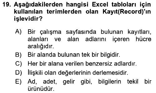 İşletme Analitiği 2023-2024 Ara Sınav - 19. soru