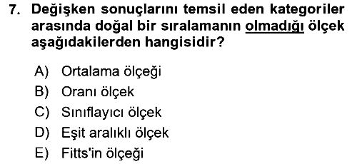 İşletme Analitiği 2016-2017 Dönem Sonu Sınavı - 7. soru