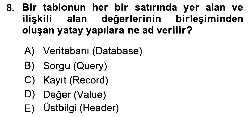 İşletme Analitiği 2022-2023 Yaz Okulu Sınavı - 8. soru
