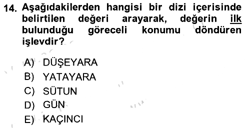 İşletme Analitiği 2025-2026 Ara Sınav - 14. soru