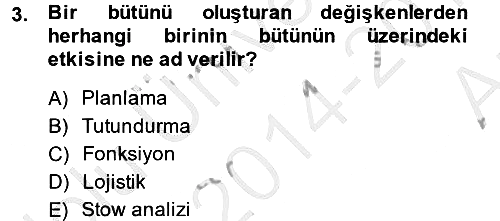 İşletme Fonksiyonları 2014-2015 Ara Sınav - 3. soru