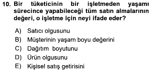 İşletme Fonksiyonları 2015-2016 Ara Sınav - 10. soru