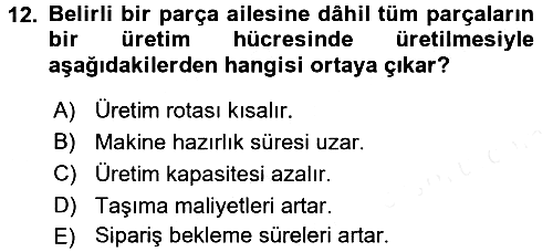 İşletme Fonksiyonları 2017-2018 Ara Sınav - 12. soru