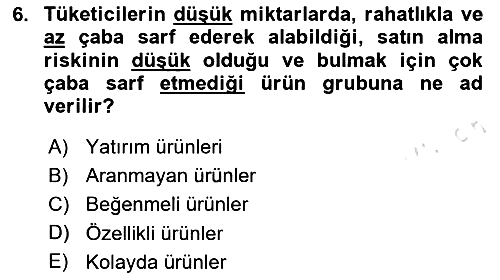 İşletme Fonksiyonları 2023-2024 Ara Sınav - 6. soru