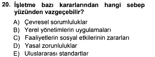 İşletme İlkeleri 2012-2013 Ara Sınav - 20. soru