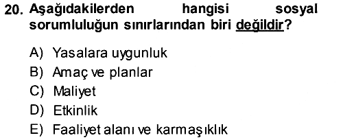 İşletme İlkeleri 2014-2015 Ara Sınav - 20. soru