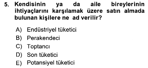 İşletme İlkeleri 2015-2016 Ara Sınav - 5. soru