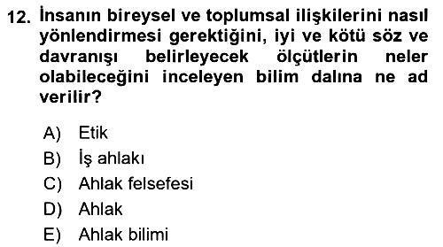 İşletme İlkeleri 2019-2020 Ara Sınav - 12. soru