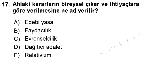 İşletme İlkeleri 2019-2020 Ara Sınav - 17. soru